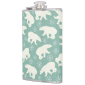 Polair Beer Snowflakes Blue White Winter Pattern Heupfles (Links)