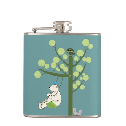 polair beer speelt een zwaai heupfles (Voorkant)