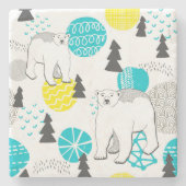 Polair beer stenen onderzetter (Voorkant)