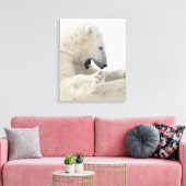 Polair beer strijdt met een ander beer canvas afdruk (Insitu (Woonkamer))