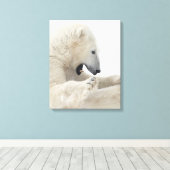 Polair beer strijdt met een ander beer canvas afdruk (Insitu (Houten vloer))