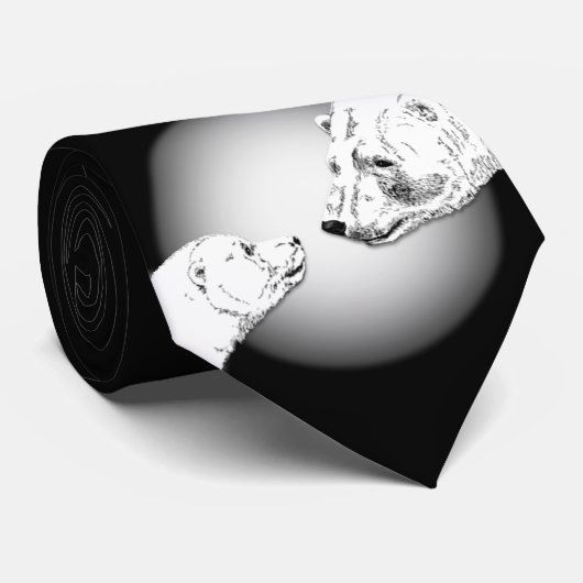 Polair Beer Stropdas w. Cub Stropdas Wildlife Art (Opgerold)