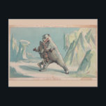 Polair Beer Victoriaans kerstBriefkaart Feestdagenkaart<br><div class="desc">Een fantastische reproductie van een authentiek Victoriaans kerstbriefkaart met een polair beer dat iemand een beer knuffel geeft.</div>