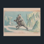 Polair Beer Victoriaans kerstBriefkaart Feestdagenkaart<br><div class="desc">Een fantastische reproductie van een authentiek Victoriaans kerstbriefkaart met een polair beer dat iemand een beer knuffel geeft.</div>