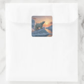 Polair Beer Vierkante Sticker (Tas)