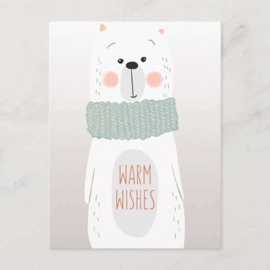 Polair beer - Warmgewas - Wun Kerstmis briefkaart (Voorkant)