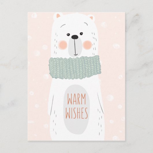 Polair beer - Warmgewas - Wun Kerstmis briefkaart (Voorkant)