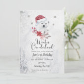 polair beer winter op jaarland verjaardagsuitnodig kaart (Staand voorkant)