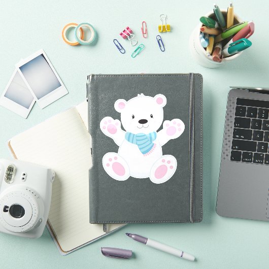 Polair Beer, wit Beer, Beer met klauw, Beer met ka Sticker (iPad Cover)