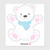 Polair Beer, wit Beer, Beer met klauw, Beer met ka Sticker (Vel)