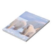 Polair beer zeug met cubs op pakijs aan de kust notitieblok (Linkerzijde)