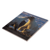 Polair beer zeugen met kubus aan de zijkant, 1002  tegeltje (Zijkant)