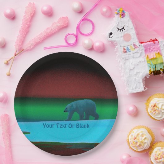 Polair licht Beer Papieren Bordje (Feest)