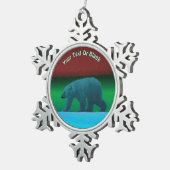 Polair licht Beer Tin Sneeuwvlok Ornament (Rechts)