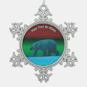 Polair licht Beer Tin Sneeuwvlok Ornament (Voorkant)