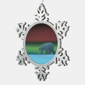 Polair licht Beer Tin Sneeuwvlok Ornament (Rechts)