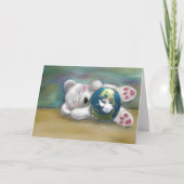 Polaire Beer baby-kubus die de aardbol vasthoudt Kaart (Voorkant)