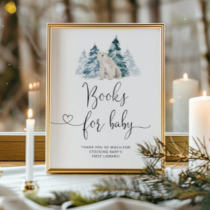 Polaire beer baby shower Boeken voor baby Poster