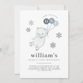 Polaire Beer Balloons 1e verjaardag uitnodiging (Voorkant)