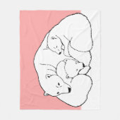 Polaire Beer Blanket Moeder & Twin Beer Cub Blanke Fleece Deken (Voorkant)