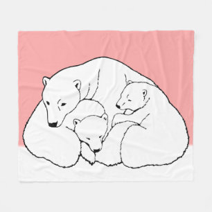 Polaire Beer Blanket Moeder & Twin Beer Cub Blanke Fleece Deken