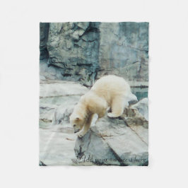 Polaire beer bobbel deken