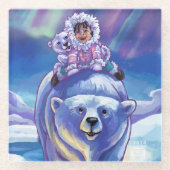 Polaire Beer bus schilderijen Glazen Onderzetter (Voorkant)