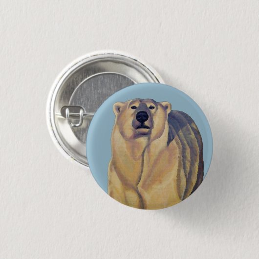 Polaire Beer Buttonnen Pin Wildlife Art Button (Voorkant /achterkant)