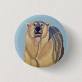 Polaire Beer Buttonnen Pin Wildlife Art Button (Voorkant)