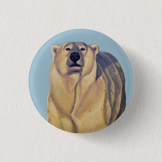 Polaire Beer Buttonnen Pin Wildlife Art Button (Voorkant)