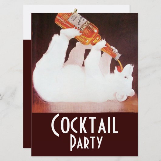 POLAIRE BEER COCKTAIL PARTIJ, wit, rood Kaart (Voorkant / Achterkant)