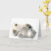 Polaire Beer Cub Cute Animal Arctic Winter Kaart (Gele Bloem)