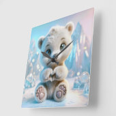 Polaire Beer Cub Vierkante Klok (Hoek)