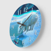 Polaire Beer en Arctische Penguin Aurora Art-klok Grote Klok (Hoek)