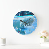 Polaire Beer en Arctische Penguin Aurora Art-klok Grote Klok (Huis)