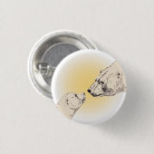 Polaire Beer en Button kauwen / Pin Wildlife Art B (Voorkant /achterkant)