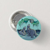 Polaire Beer en Button kauwen / Pin Wildlife Art B (Voorkant /achterkant)