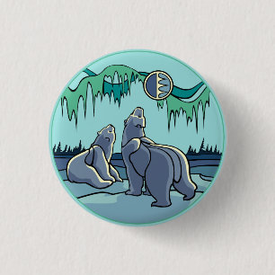 Polaire Beer en Button kauwen / Pin Wildlife Art B