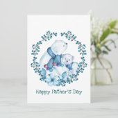 Polaire Beer en Vaderdag van kleine Beren Feestdagenkaart (Staand voorkant)