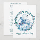 Polaire Beer en Vaderdag van kleine Beren Feestdagenkaart (Voorkant / Achterkant)