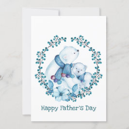Polaire Beer en Vaderdag van kleine Beren Feestdagenkaart