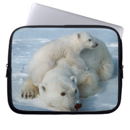 Polaire Beer en wilde zwijnen Laptop Sleeve