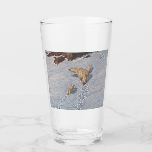 Polaire Beer familie in Arctic Snow Glas (Voorkant)