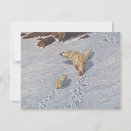 Polaire Beer familie in Arctic Snow Kaart