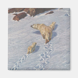 Polaire Beer familie in Arctic Snow Magneet