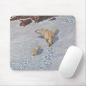 Polaire Beer familie in Arctic Snow Muismat (Met muis)