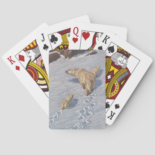 Polaire Beer familie in Arctic Snow Pokerkaarten (Achterkant)