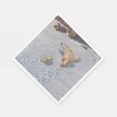 Polaire Beer familie in Arctic Snow Servet (Hoek)