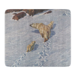 Polaire Beer familie in Arctic Snow Snijplank