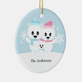 Polaire Beer Familieversieringen Keramisch Ornament (Rechts)